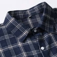 thumbnail image 3 of CYiJun Mens Plaid Flannel Shirts Long Sleeve Casual Button Down with Pockets Outfit for Camp Hanging Out or Work,Navy S, 3 of 7