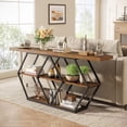 thumbnail image 4 of Tribesigns 70.9 Inches Extra Long Console Table, 3-Tier Narrow Sofa Table Behind Couch with Storage Shelves, Industrial Entryway Table for Living Room, Hallway, Entrance, Rustic Brown, 4 of 5
