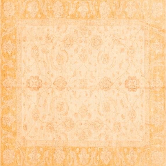 Ahgly Company Indoor Square Oriental Orange Traditional Area Rugs, 8' Square