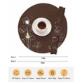 thumbnail image 6 of 13 Inch Round Placemats Set of 6, Brown Flowers Non Slip Heat Insulation PP Table Mats, Pastoral Abstract Floral Minimalist Art Washable Place Mats for Kitchen Dining Party Table Decor, 6 of 7
