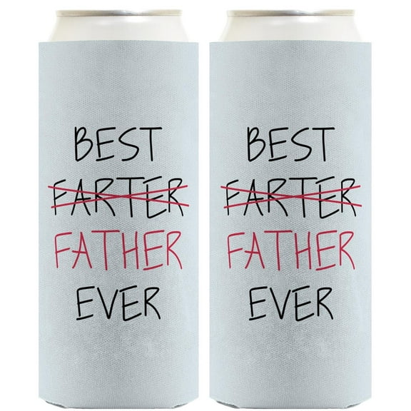 Gifts For New Dad Best Farter Father Ever 2-Pack Ultra Slim Can Thermocoolers
