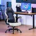 thumbnail image 2 of GTPLAYER Video Gaming Chair,Ergonomic Gaming Chair with Flip-Up Armrests,Comfortable Desk Chair with Adjustable Height,Computer Chair with Built-in Lumbar Support, Recliner with 360° Swivel (White), 2 of 8