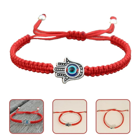 SHOWERORO 2Pcs Handmade Evil Eye Bracelet Adjustable Lucky Bracelet Accessories Friends Partners