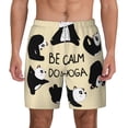 thumbnail image 2 of Picia Panda Doing Yoga pattern Mens Swim Trunks with Compression Liner Stretch Beach Shorts Quick Dry with Zipper Pockets No-Chafing Board Shorts-X-Large, 2 of 9
