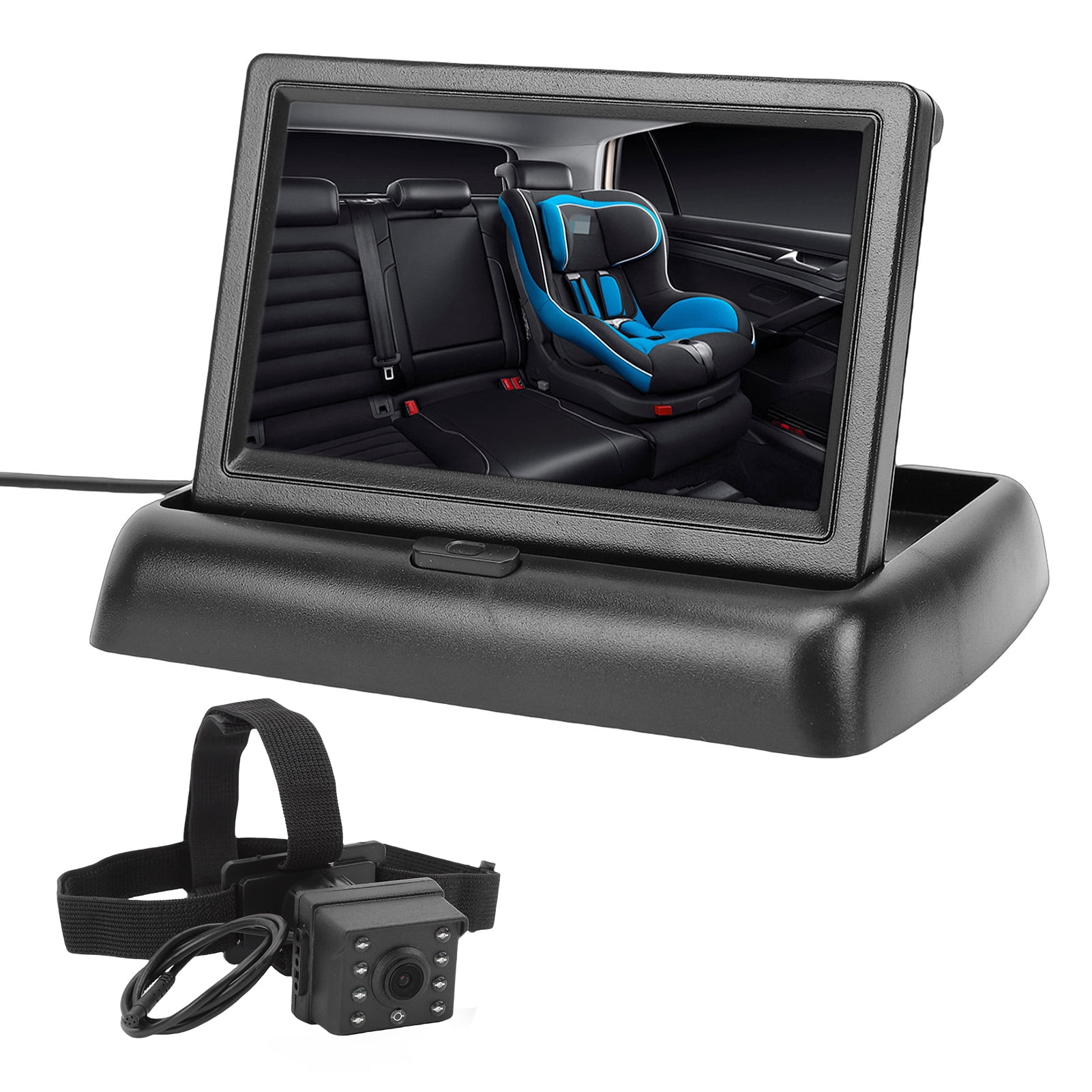 Baby Car Camera Monitor Backseat 1080P Car Baby Camera with 4.3 Inch Foldable Screen Night Visible 150° Wide View Angle for Backseat Monitoring