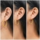 thumbnail image 2 of JeenMata Colección de 3 Pendientes de Aro con Textura en Paquete Múltiple Bañados en Oro Amarillo, 2 of 5