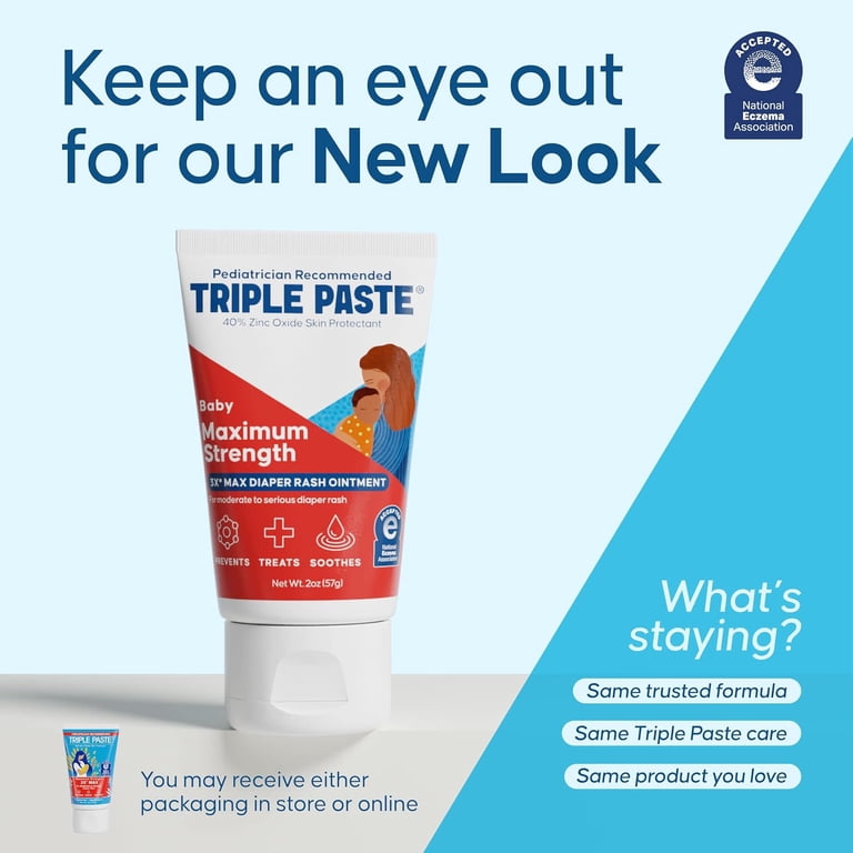 Triple Paste, Diaper Rash Ointment, 2 oz, Severe Relief - Walmart.com