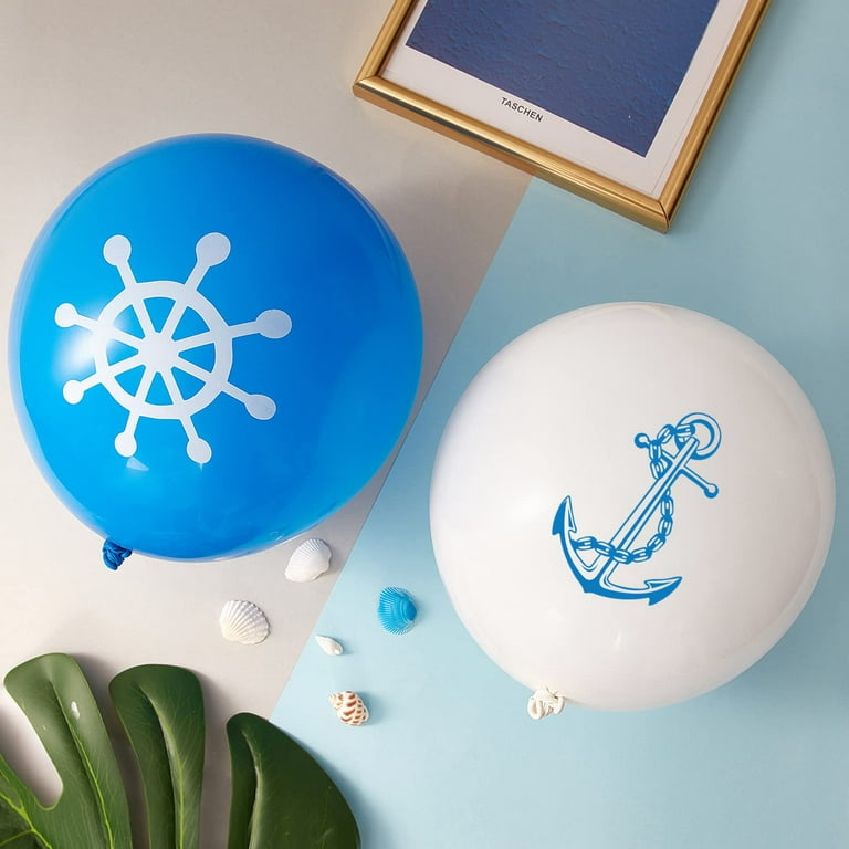 50 Pieces Nautical Print Latex Balloons Set Nautical Balloons and