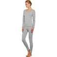 thumbnail image 6 of Htwon Women's Cotton Thermal Underwear Set Winter Warm Fleece Lined Top Bottom Long Johns (Grey, M), 6 of 13