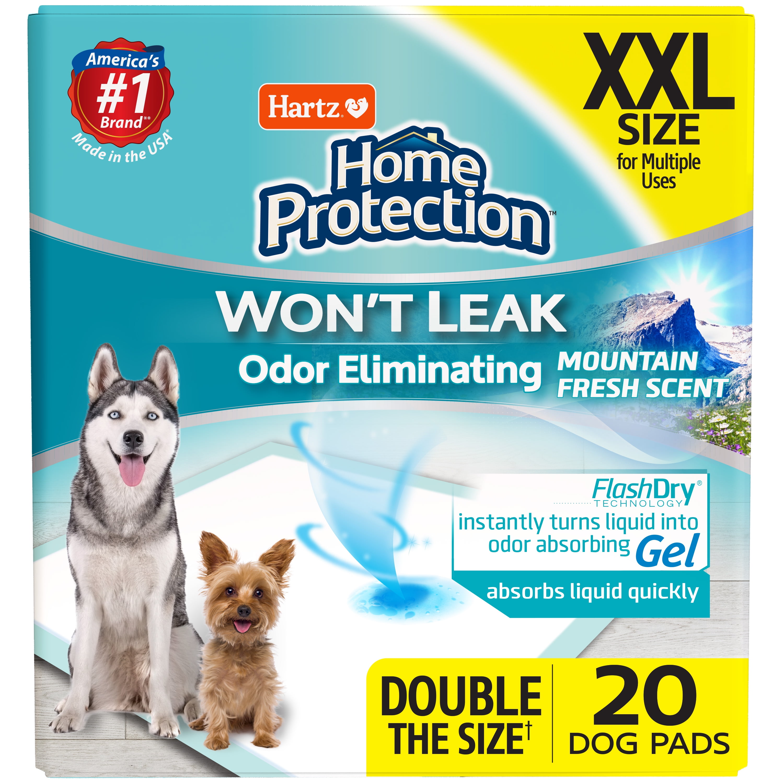 Hartz Home Protection Mountain Fresh Scent Dog Pads, 2XL, 30in x 30in, 20ct