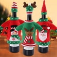 thumbnail image 5 of Creative Christmas Wine Bottle Set Golden Velvet Dress Wine Bottle Covers Sleeve Santa Snowman Xmas New Year Dinner Table Decor, 5 of 5