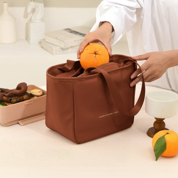 Bolsa de almuerzo aislante de gran capacidad con bolsillo delantero y bolsillo lateral de malla para hombres mujeres