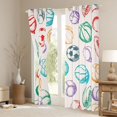 thumbnail image 3 of jejeloiu Colorful Baseball Curtains Pack of 2 (42x84 Each),Kids Sport Game Curtains Blackout,Graffiti Basketball Football Bedroom Curtains For Boys,Luxury Bedroom Decor, 3 of 6