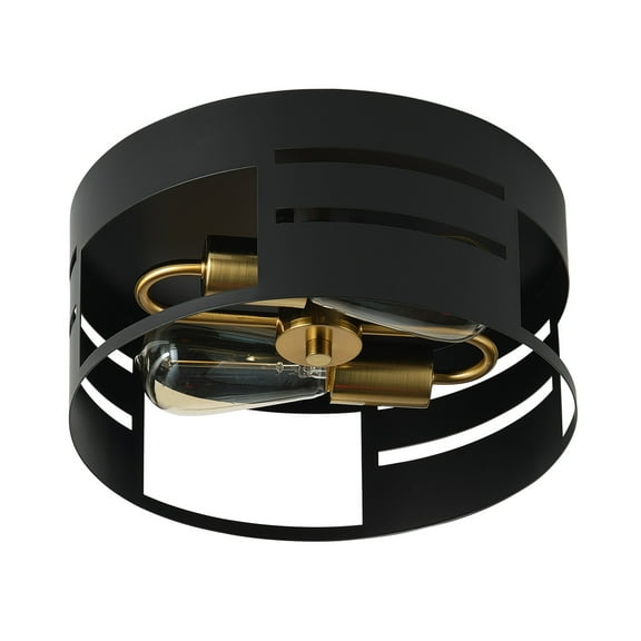 Aiwen Industrial Matte Black 3-Light Ceiling Light with E26 Holder for Living Room, Bedroom, Kitchen, Entryway