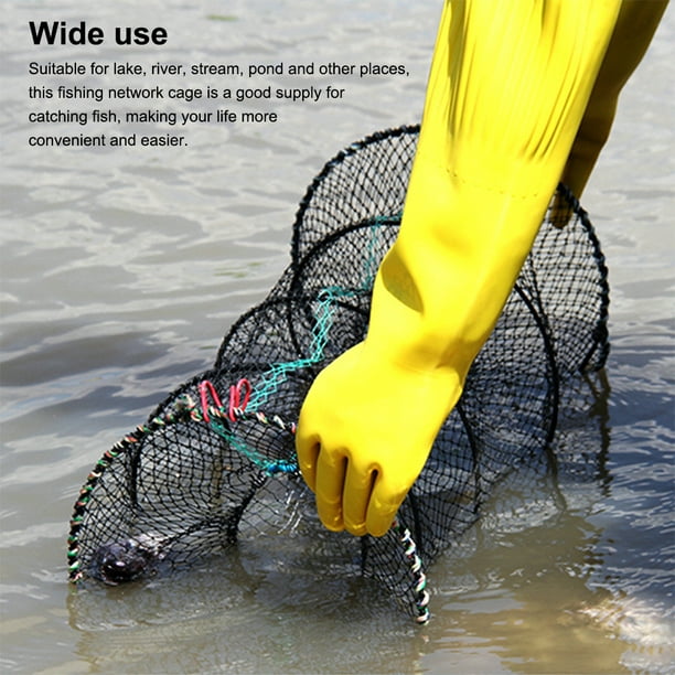 Fishing Net Foldable Portable Wire Fish will not take Network Cage Outdoor  Double End Opening Netting Basket Fishnet Collapsible