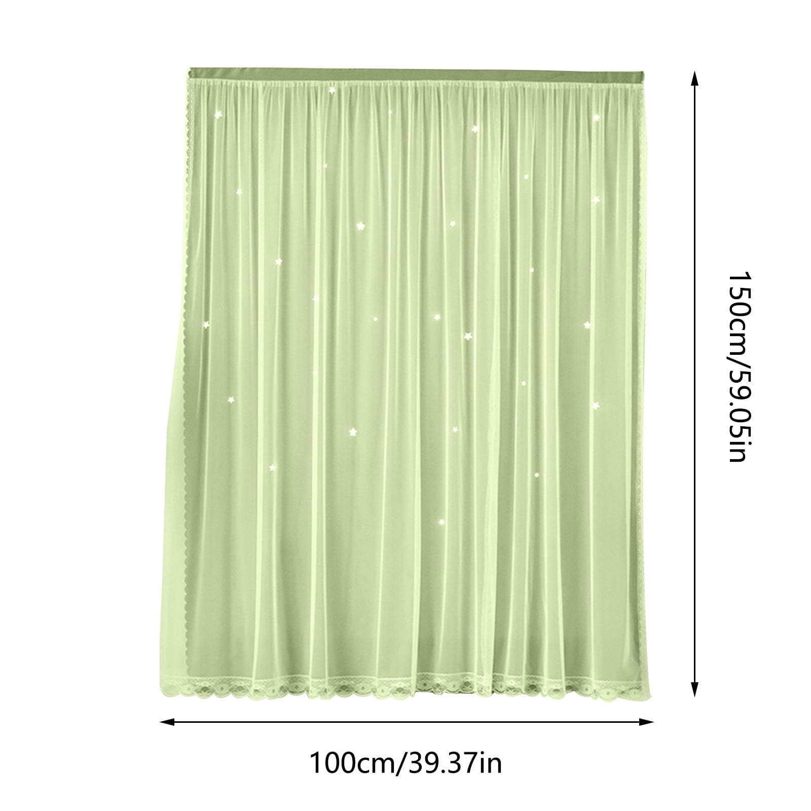 Blackout Curtains with Sheer Overlay Noise Reduction Panels for Bedroom and Living Room Light Blocking and Energy Saving, 59.05*39.37 inches, Set of 1