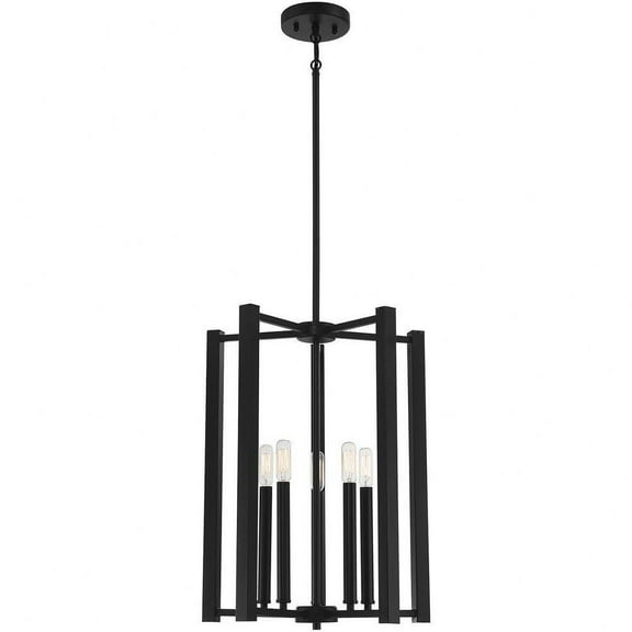 5 Light Pendant-20.5 inches Tall By 16 inches Wide-Matte Black Finish Bailey Street Home 159-Bel-4487693