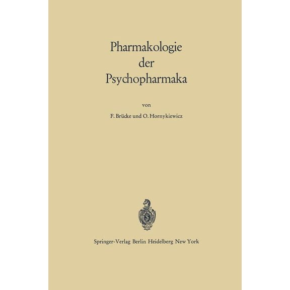 Pharmakologie Der Psychopharmaka, (Paperback)