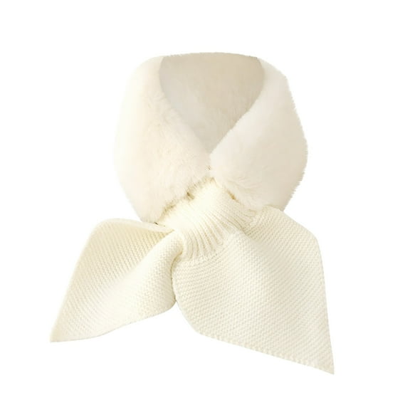 Prolriy Scarf for Women Winter Women Villus Warm Fashion Lady Faux Outerwear Scarf Bib Scarf Scarf Shawl Scarf White