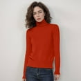 thumbnail image 2 of Sweaters for Women Fall Sweaters Women Women's Wool Seamless Sweater Turtleneck First Line Long Sleeve Knitted Pullover Tops, 2 of 4