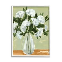 Stupell Industries Casual White Floral Arrangement Bouquet Still Life Painting White Framed Art Print Wall Art, Design by Annie Warren