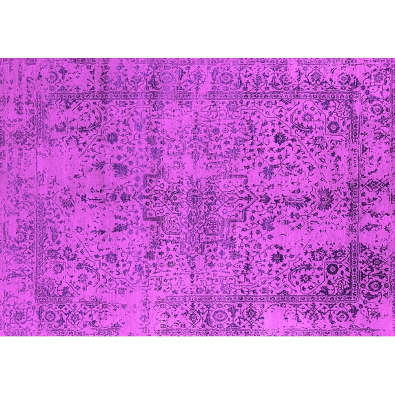 Ahgly Company Indoor Rectangle Oriental Pink Industrial Area Rugs, 8' x 10'