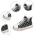 thumbnail image 6 of Womens Sparkly Rhinestones Denim Platform High Top Fashion Sneakers Casual Ripped Canvas Chunky Glitter Walking Shoes, 6 of 8