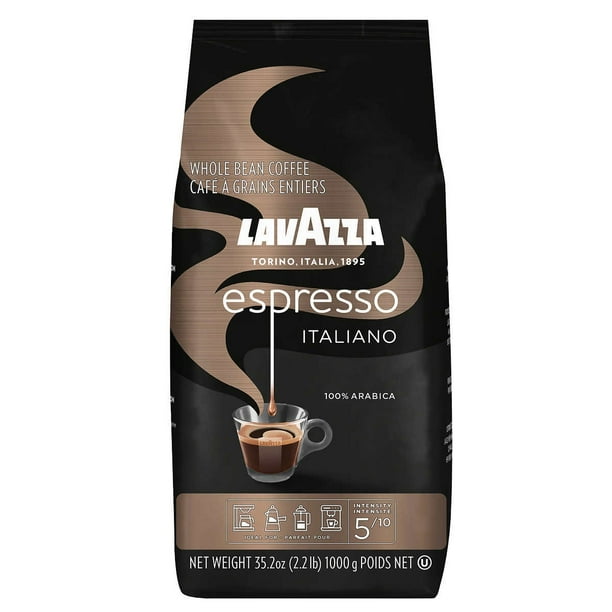 LavAzza Caffé Espresso 100 Premium Arabica Coffee, Whole Bean, 2.2