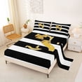 thumbnail image 2 of Erosebridal Cartoon Initial S Queen Sheet Sets for Girl, Stripes Lines Bed Set, 4 Pieces, 2 of 5