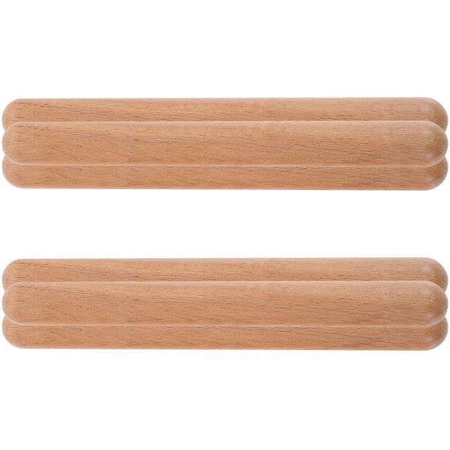 LOLIPPYY Lot de 6 Bâtons Rythmiques Instruments de Musique pour Enfants Bois Brun Clair Accessoires d'Enseignement Musical