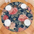 thumbnail image 2 of Pioneer Flower Floral Print Pattern Round Fitted Tablecloth with Elastic Edge,Dining Table Cover Waterproof,Outdoor Round Tablecloth for Camping,Dining,Indoor and Outdoor, 2 of 7