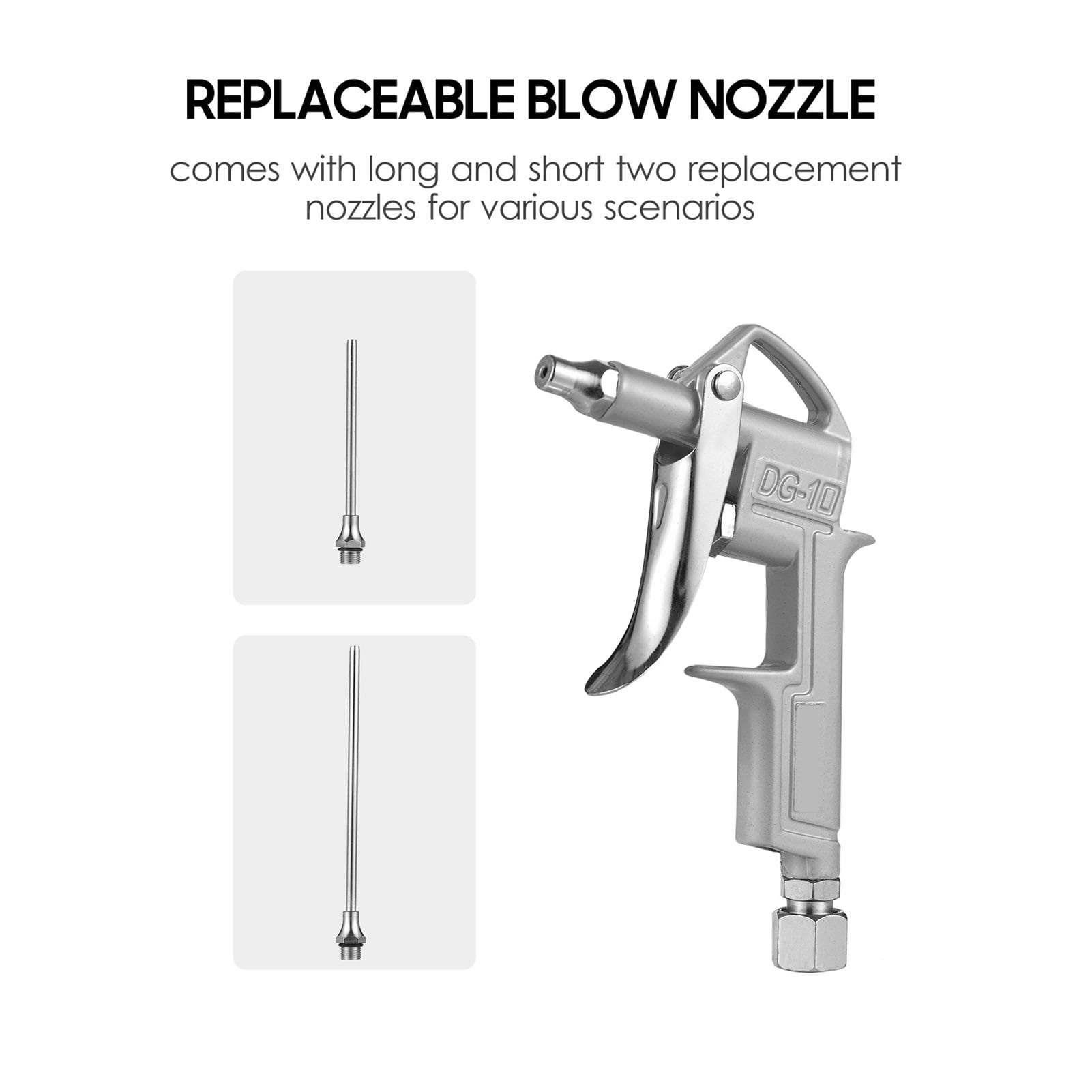 Mini Air Blow Gun Pneumatic Dust Blower Gun Air Spray Gun Dust Cleaning Air Blower 2 Replacement Nozzle For Engine Cleaning ,User-Friendly Design