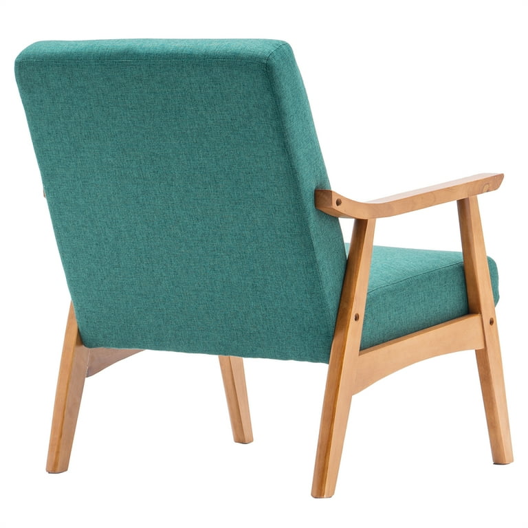 WELLFOR RT Lounge Chairs Casual Off- White and Teak Accent Chair in the  Chairs department at