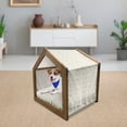 thumbnail image 3 of Travel Pet House, Airline Route Map Destination Theme Textured Travel Journey Trip Dotted Lines Print, Outdoor & Indoor Portable Dog Kennel with Pillow and Cover, 5 Sizes, Beige, by Ambesonne, 3 of 5