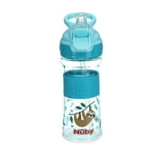 Nuby Thirsty Kids Flip-it Straw Reflex Cup, 12oz, Sloth