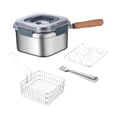 thumbnail image 4 of Juego de sartenes para freír, colador de alimentos, 2500 ml, vaporera multiusos, freidora para reuniones, restaurantes, cocinas, hogares, viajes, 4 of 9