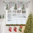 thumbnail image 4 of Christmas Valances for Windows, 42 x 18in, Snowman Snowflake Xmas Tree Ball Winter Grey Rod Pocket Kitchen Valance Curtain Light Filtering Window Treatments for Living Room Bedroom, 1 Panel, 4 of 7