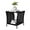 Black, variant on PINDEE Outdoor Side Table, Rattan Coffee Table Small End Table with Glass Top Storage for Patio Porch Backyard Balcony