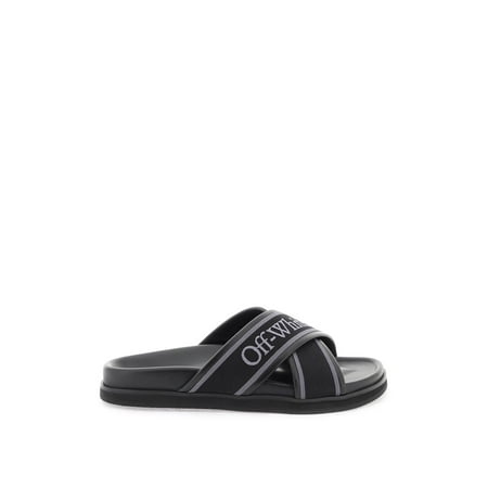 

Off-White Embroidered Logo Slides With Men