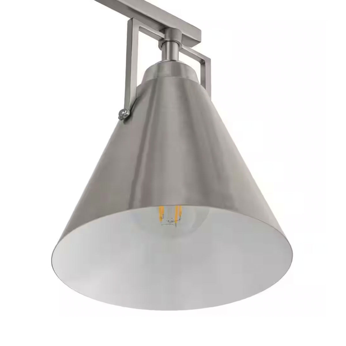 Ceybo – 4 Light Brushed Nickel Bathroom Vanity Light Fixture for Makeup Wall Mirror, Dimmable Lighting with Light-Weight Industrial Metal Shades