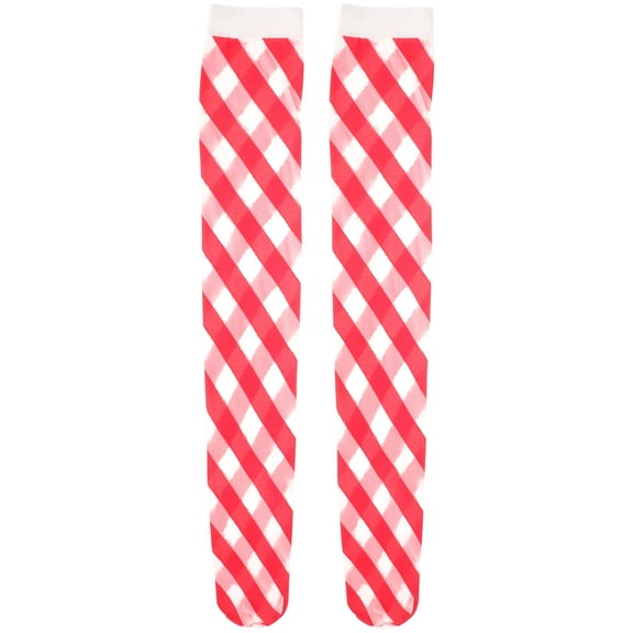 NIAIZEK 1Pair Red Xmas Stockings Over Knee Thigh High Socks Comfortable Stretch for Cosplay