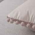 thumbnail image 3 of Decorative Throw Pillow Covers with Pom Poms, Soft Square Velvet Pillowcase, Solid Cushion Case 18 x 18 Inch for Couch Sofa Bedroom Car,, 3 of 6