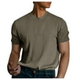 thumbnail image 2 of Hiiyo Men's Stretch Short Sleeve Workout Tee Shirt Ribbed Knit T-Shirt Casual Active Tee, 2 of 6