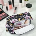 thumbnail image 4 of Travel Cosmetic Makeup Bag Fashion Quilted Make up Organizer Lightweight Wide-Open Pouch with Handle Easy-Clean Pocket for Brushes for Women, 4 of 8