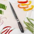 thumbnail image 5 of Max K 6 Pcs Knife Set with Pakka Handle & Bonus Knife Stand - Cutting Kitchen Utensil with Razor Sharp Blade and 67 Layers of Forged Steel - Slicing, Dicing, Chopping Meat, Vegetables, Fruit, 5 of 9
