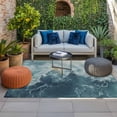thumbnail image 2 of Teal Outdoor Rug for Patio/Deck/Porch, Non-Slip Large Area Rug 5 x 7 Ft, Modern Contemporary Abstract Art Indoor Outdoor Rugs Washable Area Rugs, Reversible Camping Rug Carpet Runner, 2 of 8