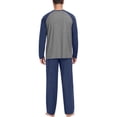 thumbnail image 6 of MINTREUS Men's Pajama Set Lightweight Sleepwear Long Sleeve Shirts and Bottoms Soft Comfy Pjs with Pockets S-4X, 6 of 6