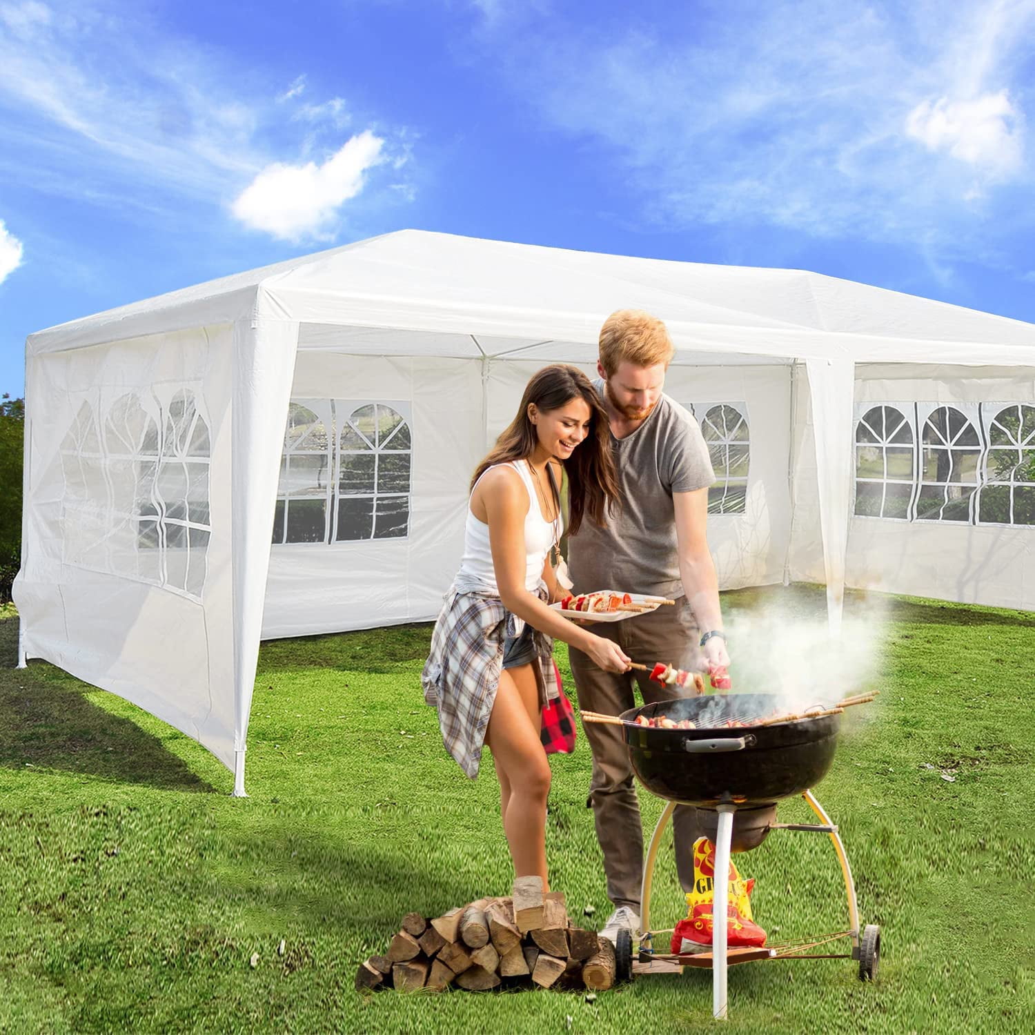 Lowestbest Wedding Party Tent, 10'x20' Canopy Tent Pavilion for Camping, Events Lowestbest Wedding Party Tent, 10'x20' Canopy Tent Pavilion for Camping, Events