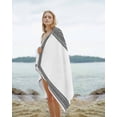 thumbnail image 2 of White Greek Key Beach Towels Oversized Super Absorbent, Geometric Greece Ancient Farmhouse Geo Lightweight Bath Towel Quick Dry Sets For Bathroom/Pool/Rv Camping/Beach Play/Gym Room/Picnic 23"x47", 2 of 8