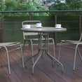 thumbnail image 4 of Flash Furniture Bellamy 31.5'' Silver Round Tempered Glass Metal Table, 4 of 11